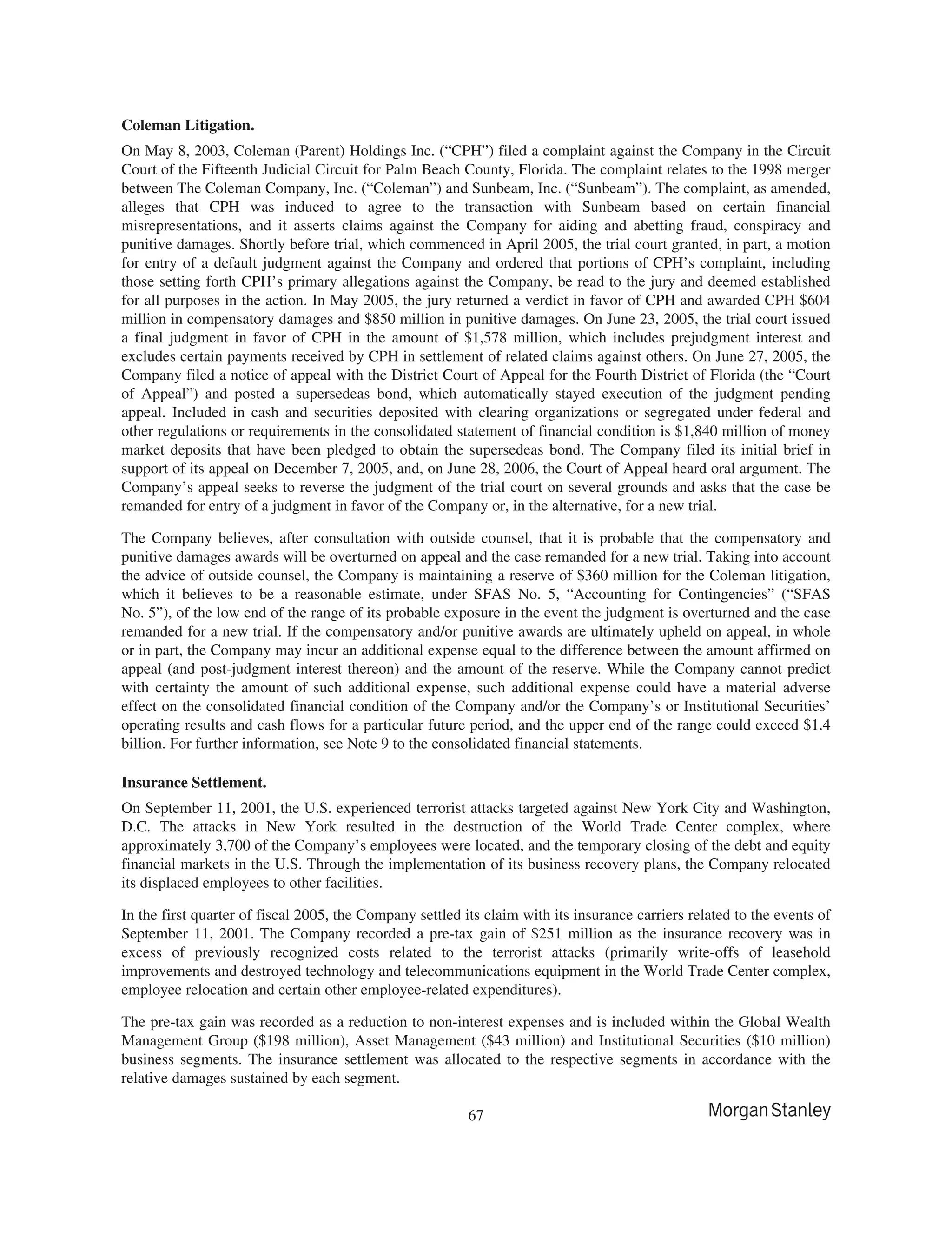 morgan stanley 10-K Disclosure