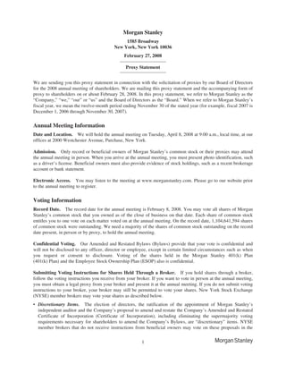 morgan stanley Proxy Statements