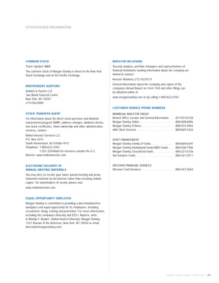 morgan stanley Annual Reports 2001