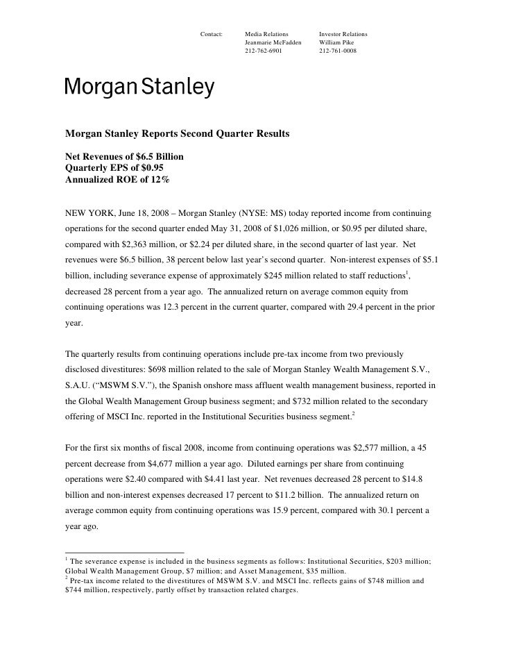 Morgan Stanley Investor Relations >> Morgan Stanley Earnings Archive 2008 2nd Morgan Stanley Investor Relations >> Morgan Stanley Earnings Archive 2008 2nd