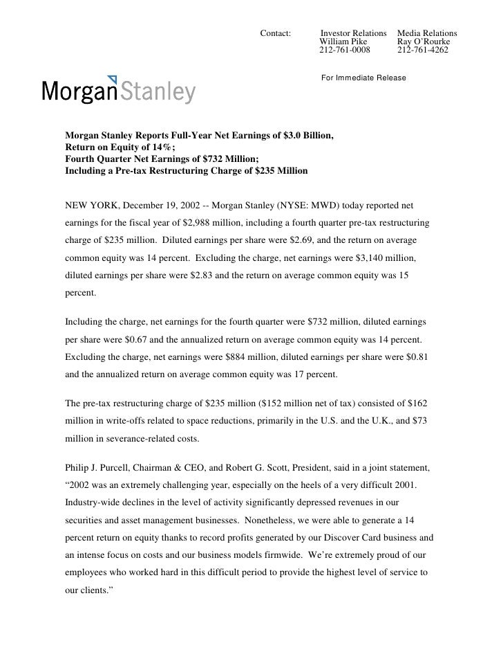Morgan Stanley Investor Relations >> Morgan Stanley Earnings Archive 2002 4th Morgan Stanley Investor Relations >> Morgan Stanley Earnings Archive 2002 4th