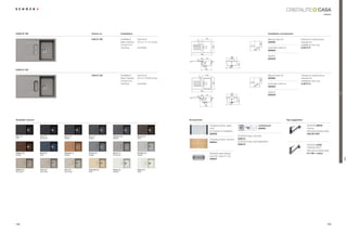CASA
                                                                                                                                                                                                                                                                     classic




CASA D-100                                          Article no.                 Installation                                                                                                                Installation accessories

                                                    CAA D 100                   Installation:   topmount                                   430                                                              Manual drain kit                  Clamps for substructure




                                                                                                                             77
                                                                                Base Cabinet:   45 cm / 17.72 inches                                                                                        629382                            required for




                                                                                                                                                                                                    480
                                                                                Corner Unit:    –                                                                                         R10                                                 installation from top




                                                                                                                                                    500
                                                                                Handing:        reversible                                                                                    450           Automatic drain kit               6.3010 / 9
                                                                                                                                                                                            840             629383
                                                                                                                                   860
                                                                                                                                                                        436                                 Syphon
                                                                                                                                   92      321                          232                                 629229




                                                                                                                             14



                                                                                                                                         195




                                                                                                                                                                              304
CASA D-125                                                                                                                                450


                                                    CAA D 125                   Installation:   topmount                                   430                                                              Manual drain kit                  Clamps for substructure




                                                                                                                              77
                                                                                Base Cabinet:   50 cm / 16.69 inches                                                                                        629382                            required for




                                                                                                                                                                                                    480
                                                                                Corner Unit:    –                                                                                                                                             installation from top
                                                                                                                                                                                          R10




                                                                                                                                                    500
                                                                                Handing:        reversible                                                                                    500           Automatic drain kit               6.3010 / 9
                                                                                                                                                                                            840             629383
                                                                                                                                   860
                                                                                                                                                                                                            Syphon




                                                                                                                                                                                                                                                                               Trend
                                                                                                                                                                        436
                                                                                                                                   92      321                          232                                 629229




                                                                                                                             55



                                                                                                                                         195




                                                                                                                                                                              304
                                                                                                                                         500




Available colours                                                                                                      Accessories                                                                                                Tap suggestion

                                                                                                                                                 Chopping board, glass,                         comfotouch                                         SCHOCK NEOS
                                                                                                                                                 solid                                          629830                                             chrome
                                                                                                                                                 for topmount installation                                                                         with pull-out spray head
                                                                                                                                                 629036                                                                                            542120 CHR
Nero (13)           Lava (40)    Onyx (10)      Inox (12)         Titanium (50)                 Mocha (63)                                                                    SCHOCK Easy Care Set
Solid               Structured   Metallic       Metallic          Metallic                      Solid                                                                         629018
                                                                                                                                                 Chopping board, bamboo
                                                                                                                                                 629044                       SCHOCK Easy Care Brightener
                                                                                                                                                                              629019                                                               SCHOCK LEVA

                                                                                                                                                                                                                                                   with pull-out spray head
Copper (09)         Aqua (05)    Cayenne (11)   Croma (49)        Arena (47)                    Alumina (04)                                     Stainless steel strainer                                                                          511120 + colour
Metallic            Solid        Metallic       Metallic          Structured                    Metallic
                                                                                                                                                 bowl (for Casa D-125)




                                                                                                                                                                                                                                                                                       CASA
                                                                                                                                                 629037



Sabbia (58)         Terra (38)   Pera (56)      Colorado (08)     Pietra (60)                   Alpina (07)
Structured          Structured   Structured     Solid             Metallic                      Solid




192                                                                                                                                                                                                                                                                      193
 