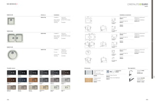 EURO
                                                                                                                                                                                                                                                                                classic




EURO N-100                                          Article no.                 Installation                                                                                                                           Installation accessories
                                                                                                                             400
                                                    EUR N 100                   Installation:   topmount,                                                                                                              Manual drain kit                  Clamps for substructure
                                                                                                undermount                                                                                                             629314                            required for




                                                                                                                                                                                                           380
                                                                                                                                                                                                   0
                                                                                Base Cabinet:   40 cm / 15.75 inches                                                                           R1                                                        undermount installation




                                                                                                                                              400
                                                                                Corner Unit:    –                                                                                              380                     Automatic drain kit               6.3016 / 10
                                                                                Handing:        reversible                                                                                   For topmount              629313
                                                                                                                                                                                             installation
                                                                                                                                                                                                                       Syphon
                                                                                                                                331                                       331
                                                                                                                                                                                                                       629229




                                                                                                                                                                                              R1



                                                                                                                                                                                                           376
                                                                                                                                                                                                 0
                                                                                                                           205




                                                                                                                                                                                 312
                                                                                                                                                                                               376

                                                                                                                                   400                                                       For undermount
EURO N-200                                                                                                                                                                                   installation

                                                    EUR N 200                   Installation:   topmount,                                      430                                                                     Manual drain kit                  Clamps for substructure




                                                                                                                                   55
                                                                                                undermount                                                                                                             629246                            required for




                                                                                                                                                                                                                 480
                                                                                                                                                                                                0
                                                                                Base Cabinet:   90 cm / 35.43 inches                                                                          R1                                                         undermount installation




                                                                                                                                                       500
                                                                                Corner Unit:    –                                                                                                   840                Automatic drain kit               6.3016 / 10
                                                                                Handing:        reversible                                                                                   For topmount              629222
                                                                                                                                                                                             installation
                                                                                                                                        860
                                                                                                                                                                                                                       Syphon




                                                                                                                                                                                                                                                                                          Trend
                                                                                                                           385                 385                        425                  R1                      629229
                                                                                                                                                                                                    00




                                                                                                                                                                                                                 480
                                                                                                                                  210




                                                                                                                                                                                 319
                                                                                                                                                                                                       840
                                                                                                                                                                                             For undermount
EURO R-100                                                                                                                              900                                                  installation


                                                    EUR R 100                   Installation:   topmount,                                                                                                              Manual drain kit                  Clamps for substructure
                                                                                                                                                                                                       5
                                                                                                undermount                                                                                     o41                     629312                            required for
                                                                                                                           60
                                                                                Cut out:        Ø 41.5 cm /                         35
                                                                                                                                                                                                                                                         undermount installation
                                                                                                                                  o4                                                            400
                                                                                                16.34 inches                                                                                                           Automatic drain kit               6.3016/5
                                                                                                                                                                                             For topmount
                                                                                Corner Unit:    –                                                                                            installation
                                                                                                                                                                                                                       629220
                                                                                Handing:        reversible
                                                                                                                                357                                        350                         0
                                                                                                                                                                                                                       Syphon
                                                                                                                                                                                               o42                     629229




                                                                                                                            200




                                                                                                                                                                                  313
                                                                                                                                                                                             For undermount
                                                                                                                                                                                             installation
                                                                                                                                       400




Available colours                                                                                                      Accessories                                                                                                           Tap suggestion

                                                                                                                                                     Chopping board, glass,                                  comfotouch                                       SCHOCK LUNO
                                                                                                                                                     solid                                                   629830                                           chrome
                                                                                                                                                     (for Euro N-200)                                                                                         587000 CHR
                                                                                                                                                     for topmount installation
Nero (13)           Lava (40)    Onyx (10)      Inox (12)         Titanium (50)                 Mocha (63)                                           629036                        SCHOCK Easy Care Set




                                                                                                                                                                                                                                                                                                  EURO
Solid               Structured   Metallic       Metallic          Metallic                      Solid                                                                              629018
                                                                                                                                                     Chopping board,               SCHOCK Easy Care Brightener                                                SCHOCK SC-200
                                                                                                                                                     bamboo                        629019
                                                                                                                                                     (for Euro N-200)                                                                                         with pull-out spout
                                                                                                                                                     629044                                                                                                   592120 + colour
Copper (09)         Aqua (05)    Cayenne (11)   Croma (49)        Arena (47)                    Alumina (04)
Metallic            Solid        Metallic       Metallic          Structured                    Metallic




Sabbia (58)         Terra (38)   Pera (56)      Colorado (08)     Pietra (60)                   Alpina (07)
Structured          Structured   Structured     Solid             Metallic                      Solid




202                                                                                                                                                                                                                                                                                 203
 