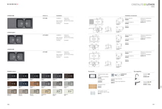 LITHOS
                                                                                                                                                                                                                                                                                          classic




LITHOS D-200                                        Article no.                 Installation                                                                                                                                     Installation accessories

                                                                                                                                                                 397                                           800
                                                    LIT D 200




                                                                                                                                                 67
                                                                                Installation:   topmount,                                                                                                                        Manual drain kit                  Clamps for substructure
                                                                                                undermount                                                                                                                       629304                            required for




                                                                                                                                                                                                                           480
                                                                                Base Cabinet:   80 cm / 31.50 inches                                                                            10
                                                                                                                                                                                               R                                                                   undermount installation




                                                                                                                                                                       500
                                                                                Corner Unit:    –                                                                                                        1140                    Automatic drain kit               6.3016 / 12
                                                                                Handing:        reversible                                                                                    For topmount                       629305
                                                                                                                                                                                              installation
                                                                                                                                          1160
                                                                                                                                                                                                                                 Syphon
                                                                                                                                           340               340             421
                                                                                                                                                                                                                                 629229




                                                                                                                                                                                               R4




                                                                                                                                                                                                                           485
                                                                                                                                                                                                   0
                                                                                                                                                           205
                                                                                                                                               205




                                                                                                                                                                                    314
                                                                                                                                                                                                          1145
                                                                                                                                                                                              For undermount
                                                                                                                                                     800                                      installation
LITHOS N-200 S

                                                    LIT N 200 S                 Installation:   topmount,                                      395                                                      800                      Manual drain kit                  Clamps for substructure




                                                                                                                              67
                                                                                                undermount                                                                                                                       629304                            required for




                                                                                                                                                                                                                 480
                                                                                Base Cabinet:   80 cm / 31.50 inches                                                                                0                                                              undermount installation
                                                                                                                                                                                               R1




                                                                                                                                                           500
                                                                                Corner Unit:    –                                                                                                                                Automatic drain kit               6.3016 / 8
                                                                                                                                                                                                        770
                                                                                Handing:        reversible                                                                                                                       629305
                                                                                                                                                                                              For topmount
                                                                                                                                                                                              installation
                                                                                                                                   790
                                                                                                                                                                                                                                 Syphon




                                                                                                                                                                                                                                                                                                    Trend
                                                                                                                                                                                                R4
                                                                                                                            338                338                           421                     0                           629229




                                                                                                                                                                                                                 485
                                                                                                                                         205
                                                                                                                            205




                                                                                                                                                                                    312
                                                                                                                                                                                                        775
                                                                                                                                                                                              For undermount
LITHOS N-200                                                                                                                       800                                                        installation


                                                    LIT N 200                   Installation:   topmount,                                      430                                                                               Manual drain kit                  Clamps for substructure




                                                                                                                              67
                                                                                                undermount                                                                                                                       629304                            required for




                                                                                                                                                                                                                     480
                                                                                Base Cabinet:   90 cm / 35.43 inches                                                                               0                                                               undermount installation
                                                                                                                                                                                               R1




                                                                                                                                                            500
                                                                                Corner Unit:    –                                                                                                        840
                                                                                                                                                                                                                                 Automatic drain kit               6.3016 / 10
                                                                                Handing:        reversible                                                                                                                       629305
                                                                                                                                                                                              For topmount
                                                                                                                                   860                                                        installation
                                                                                                                                                                                                                                 Syphon
                                                                                                                           373                 373                           421                                                 629229




                                                                                                                                                                                              R4




                                                                                                                                                                                                                 485
                                                                                                                                                                                               0
                                                                                                                                         205
                                                                                                                             205




                                                                                                                                                                                   314
                                                                                                                                                                                                        845
                                                                                                                                    900                                                       For undermount
                                                                                                                                                                                              installation




Available colours                                                                                                      Accessories                                                                                                                     Tap suggestion

                                                                                                                                                       Chopping board, glass,                                    comfotouch                                             SCHOCK SIMI
                                                                                                                                                       solid,                                                    629830                                                 chrome
                                                                                                                                                       for topmount installation                                                                                        501000 CHR
                                                                                                                                                       629036
Nero (13)           Lava (40)    Onyx (10)      Inox (12)         Titanium (50)                 Mocha (63)                                             for undermount                SCHOCK Easy Care Set
Solid               Structured   Metallic       Metallic          Metallic                      Solid                                                                                629018
                                                                                                                                                       installation
                                                                                                                                                       629036U                       SCHOCK Easy Care Brightener                                                        SCHOCK SC-100
                                                                                                                                                                                     629019
                                                                                                                                                       Chopping board,                                                                                                  591000 + colour
                                                                                                                                                       bamboo




                                                                                                                                                                                                                                                                                                            LITHOS
Copper (09)         Aqua (05)    Cayenne (11)   Croma (49)        Arena (47)                    Alumina (04)
Metallic            Solid        Metallic       Metallic          Structured                    Metallic
                                                                                                                                                       629044


                                                                                                                                                       Wire basket, chrome
                                                                                                                                                       (for Lithos D-100, D-150)
                                                                                                                                                       629172
Sabbia (58)         Terra (38)   Pera (56)      Colorado (08)     Pietra (60)                   Alpina (07)
Structured          Structured   Structured     Solid             Metallic                      Solid




220                                                                                                                                                                                                                                                                                          221
 