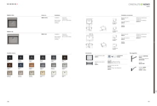 NEMO
                                                                                                                                                                                                                                                                           classic




NEMO N-100 S                                        Article no.                 Installation                                                                                                                     Installation accessories

                                                    NEM N 100 S                 Installation:   topmount,                                                                                                        Manual drain kit                  Clamps for substructure
                                                                                                undermount                                                                                                       629314                            required for




                                                                                                                                                                                                    490
                                                                                                                                                                                                0
                                                                                Base Cabinet:   50 cm / 19.69 inches                                                                         R1                                                    undermount installation




                                                                                                                                        510
                                                                                Corner Unit:    –                                                                                             470                Automatic drain kit               6.3016 / 4
                                                                                Handing:        –                                                                                          For topmount          629313
                                                                                                                                                                                           installation
                                                                                                                            490
                                                                                                                                                                                                                 Syphon
                                                                                                                            434                                    373
                                                                                                                                                                                                                 629229




                                                                                                                                                                                                    468
                                                                                                                                                                                               6




                                                                                                                            180
                                                                                                                                                                                             R1




                                                                                                                                                                           289
                                                                                                                                                                                              448
                                                                                                                                  500
                                                                                                                                                                                           For undermount
NEMO N-100                                                                                                                                                                                 installation




                                                                                                                                        66,5
                                                                                                                             100100
                                                    NEM N 100                   Installation:   topmount,                                                                                                        Manual drain kit                  Clamps for substructure
                                                                                                undermount                                                                                                       629314                            required for




                                                                                                                                                                                                    490
                                                                                Base Cabinet:   60 cm / 23.62 inches                                                                         R10                                                   undermount installation




                                                                                                                                          510
                                                                                Corner Unit:    –                                                                                             550                Automatic drain kit               6.3016 / 4
                                                                                Handing:        –                                                                                          For topmount          629313
                                                                                                                                                                                           installation
                                                                                                                             570
                                                                                                                                                                                                                 Syphon




                                                                                                                                                                                                                                                                                     Trend
                                                                                                                             514                                    364                                          629229
                                                                                                                                                                                             R15




                                                                                                                           180




                                                                                                                                                                                                    483
                                                                                                                                                                           290
                                                                                                                                                                                              543
                                                                                                                             600
                                                                                                                                                                                           For undermount
                                                                                                                                                                                           installation




Available colours                                                                                                      Accessories                                                                                                     Tap suggestion

                                                                                                                                                Chopping board, glass                                     comfotouch                                    SCHOCK CENTROS
                                                                                                                                                629015                                                    629830                                        SMALL
                                                                                                                                                                                                                                                        matt stainless steel look
                                                                                                                                                                                                                                                        586120 EDO
Nero (13)           Lava (40)    Onyx (10)      Inox (12)         Titanium (50)                 Mocha (63)                                                                       LED light
Solid               Structured   Metallic       Metallic          Metallic                      Solid                                                                            629024 (for Nemo N-100 S)
                                                                                                                                                Stainless steel strainer                                                                                chrome
                                                                                                                                                bowl                             629024 / 3 (for Nemo N-100)
                                                                                                                                                                                                                                                        586120 CHR
                                                                                                                                                629017
                                                                                                                                                                                 SCHOCK Easy Care Set
                                                                                                                                                                                 629018
                                                                                                                                                                                                                                                        SCHOCK NEOS
Copper (09)         Aqua (05)    Cayenne (11)   Croma (49)        Arena (47)                    Alumina (04)                                                                     SCHOCK Easy Care Brightener
Metallic            Solid        Metallic       Metallic          Structured                    Metallic                                                                         629019
                                                                                                                                                                                                                                                        542000 + colour




Sabbia (58)         Terra (38)   Pera (56)      Colorado (08)     Pietra (60)                   Alpina (07)
Structured          Structured   Structured     Solid             Metallic                      Solid




                                                                                                                                                                                                                                                                                             NEMO
230                                                                                                                                                                                                                                                                            231
 