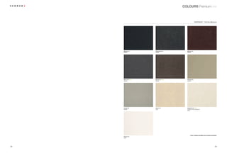 COLOURS PremiumLine



                                                          CRISTADUR® – Feel the difference




     Magma (97)       Carbonium (90)      Marone (93)
     Metallic         Metallic            Metallic




     Stone (88) NEW   Bronze (87) NEW     Oriental (96)
     Metallic         Metallic            Metallic




     Lucida (95)      Avorio (92)         Magnolia (89) NEW
     Metallic         Solid               Update on the Casablanca
                                          Solid




                                                Colour variations possible due to printing constraints.
     Polaris (99)
     Solid




28                                                                                                 29
 