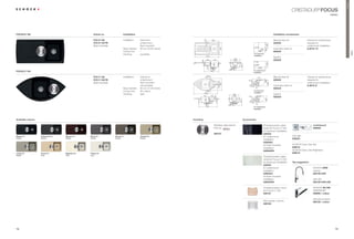Premium
                                                                                                                                                                                                                                                       CRISTADUR® FOCUS
                                                                                                                                                                                                                                                                                              classic




FOCUS D-150                                              Article no.                Installation                                                                                                                                    Installation accessories




                                                                                                                                        75,5
                                                         FCO D 150                  Installation:   topmount,                                         486                                                                           Manual drain kit                   Clamps for substructure
                                                         FCO D 150 FB                               undermount,                                                                                                                     629348                             required for




                                                                                                                                                                                                                          480
                                                         (ﬂush mounted)                             ﬂush mounted                                                                                                                                                       undermount installation
                                                                                                                                                                                                         R10




                                                                                                                                                                    500
                                                                                    Base Cabinet:   60 cm / 23.62 inches                                                                                          600     8         Automatic drain kit                6.3016 / 10
                                                                                    Corner Unit:    –                                                                                                           980                 629349




                                                                                                                                                                                                                                                                                                                  FOCUS
                                                                                    Handing:        reversible                                                                                          For topmount
                                                                                                                                          1020                                                          installation
                                                                                                                                                                                                                                    Syphon
                                                                                                                                                                                 403
                                                                                                                                               206      304                      207                                                629229




                                                                                                                                  106
                                                                                                                                                                                                          R10




                                                                                                                                                                                                                          484
                                                                                                                                                       192
                                                                                                                                                                                                         R1991




                                                                                                                                                                                       300
                                                                                                                                                                                                             1004
                                                                                                                                                     600                                                For undermount
FOCUS C-150                                                                                                                                                                                             installation

                                                                                                                                           230,5
                                                         FCO C 150                  Installation:   topmount,                                                                                               1011                    Manual drain kit                   Clamps for substructure
                                                         FCO C 150 FB                               undermount,                                                                                                                     629348                             required for




                                                                                                                                                                                                                        207
                                                                                                                                                                                                  R10       R731




                                                                                                                                                                                                 29° R67 90
                                                                                                                                                                 153 157
                                                         (ﬂush mounted)                             ﬂush mounted                                                                                                                                                       undermount installation




                                                                                                                                                                                                         0
                                                                                                                                                                                                      R502
                                                                                                                                                                                                         1




                                                                                                                                                                                                                              500
                                                                                                                                                                   520




                                                                                                                                                                                                     ° R1
                                                                                                                                                                                                   4, 7°
                                                                                                    use template                                                                                                                    Automatic drain kit                6.3016 / 8




                                                                                                                                                                                                  12 °
                                                                                                                                                                                                    10
                                                                                                                                                                                                     6
                                                                                    Base Cabinet:   80 cm / 31.50 inches                                                                                                            629349
                                                                                    Corner Unit:    90 x 90cm                              227                                                          For topmount
                                                                                                                                        1040                                                            installation
                                                                                    Handing:        right                                                                       424                                                 Syphon
                                                                                                                                       334           206                        206




                                                                                                                                                           104
                                                                                                                                                                                                  R10       R731                    629229




                                                                                                                                                                                                 29° R67 90




                                                                                                                                                                                                                         500
                                                                                                                                                                                                         0
                                                                                                                                                                                                      R502
                                                                                                                                                                                                         1
                                                                                                                                        192




                                                                                                                                                                                                     ° R1
                                                                                                                                                                                       299




                                                                                                                                                                                                   4, 7°
                                                                                                                                                                                                  12 °
                                                                                                                                                                                                    10
                                                                                                                                                                                                     6
                                                                                                                                           800
                                                                                                                                                                                                        For undermount
                                                                                                                                                                                                        installation




Available colours                                                                                                          Including                                                         Accessories

                                                                                                                                                           Stainless steel strainer                                 Chopping board, glass,                                  comfotouch
                                                                                                                                                           bowl by                                                  black (for Focus D-150)                                 629830
                                                                                                                                                                                                                    for topmount installation
                                                                                                                                                           629107                                                   629046
Magma (97)          Carbonium (90)   Marone (93)     Stone (88)           Bronze (87)               Oriental (96)                                                                                                   for undermount                        LED light
Metallic            Metallic         Metallic        Metallic             Metallic                  Metallic                                                                                                                                              629024
                                                                                                                                                                                                                    installation
                                                                                                                                                                                                                    629046U
                                                                                                                                                                                                                    for ﬂush mounted                      SCHOCK Easy Care Set
                                                                                                                                                                                                                    installation                          629018
                                                                                                                                                                                                                    629046FB                              SCHOCK Easy Care Brightener
Lucida (95)         Avorio (92)      Magnolia (89)   Polaris (99)                                                                                                                                                                                         629019
Metallic            Solid            Solid           Solid
                                                                                                                                                                                                                    Chopping board, glass,
                                                                                                                                                                                                                    white (for Focus D-150)
                                                                                                                                                                                                                    for topmount installation             Tap suggestion
                                                                                                                                                                                                                    629045
                                                                                                                                                                                                                    for undermount                                          SCHOCK ERIS
                                                                                                                                                                                                                    installation                                            chrome
                                                                                                                                                                                                                    629045U                                                 594120 CHR
                                                                                                                                                                                                                    for ﬂush mounted
                                                                                                                                                                                                                    installation                                            with LED
                                                                                                                                                                                                                    629045FB                                                594120 CHR LED

                                                                                                                                                                                                                    Chopping board, wood                                    SCHOCK SC-200
                                                                                                                                                                                                                    (for Focus C-150)                                       CRISTADUR®
                                                                                                                                                                                                                    629197                                                  592000 + colour

                                                                                                                                                                                                                                                                            with pull-out spout
                                                                                                                                                                                                                    Wire basket, chrome                                     592120 + colour
                                                                                                                                                                                                                    629195




78                                                                                                                                                                                                                                                                                                79
 