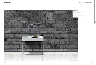 Premium
                                5,67$'85® GRANDO
                                                                                  cottage




               Grando M-100

               The Grando is the perfect choice for a rustic kitchen. It looks great given
               a modern interpretation too.

               ŘÃ2SWLPXPÃKJLHQHÃSURWHFWLRQÃZLWKÃ6FKRFNÃ$QWLEDFÃDQGÃGLUW
                 repellent effect (the dirt simply runs off)
               ŘÃ$YDLODEOHÃZLWKÃLQWHJUDOÃOLJKWVÃLQÃWKHÃVLQN




                                                                                                       GRANDO
      Platinumdesign Stuttgart

102                                                                                  103
 