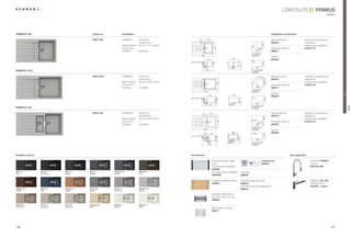 PRIMUS
                                                                                                                                                                                                                                                                                             modern




PRIMUS D-100                                        Article no.                 Installation                                                                                                                                          Installation accessories




                                                                                                                             37,5
                                                    PRI D 100                   Installation:   topmount,                                    420                                                                                      Manual drain kit                  Clamps for substructure
                                                                                                undermount                                                                                                                            629370                            required for




                                                                                                                                                                                                                            480
                                                                                Base Cabinet:   #$ÃFPÃÃ !ÃLQFKHV                                                                                     R1
                                                                                                                                                                                                           0                                                            undermount installation




                                                                                                                                                         500
                                                                                RUQHUÃ8QLW)Ã   –                                                                                                                 450                 $XWRPDWLFÃGUDLQÃNLW               6.3016 / 10
                                                                                Handing:        reversible                                                                                                      840                   629371
                                                                                                                                                                                                         For topmount
                                                                                                                                    860                                                                  installation
                                                                                                                                                                                                                                      6SKRQ
                                                                                                                                             347                            430                                                       629229




                                                                                                                                                                                                         R1




                                                                                                                                                                                                                            486
                                                                                                                                                                                                           0
                                                                                                                                           195




                                                                                                                                                                                      304
                                                                                                                                                                                                                846

PRIMUS D-100 L                                                                                                                              450                                                          For undermount
                                                                                                                                                                                                         installation

                                                    PRI D 100 L                 Installation:   topmount,                                                                                                             600             Manual drain kit                  Clamps for substructure
                                                                                                                                                                                                                                  7
                                                                                                undermount                                                                                                                            629370                            required for
                                                                                Base Cabinet:   60 cm / 23.62 inches




                                                                                                                                                                                                                              480
                                                                                                                                                                                                                                                                        undermount installation




                                                                                                                                                                                                          0
                                                                                                                                                               500




                                                                                                                                                                                                         R1
                                                                                RUQHUÃ8QLW)Ã   –                                                                                                                                     $XWRPDWLFÃGUDLQÃNLW               6.3016 / 10
                                                                                                                                                                                                                980
                                                                                Handing:        reversible                                                                                                                            629371
                                                                                                                                                                                                         For topmount
                                                                                                                                     1000                                                                installation
                                                                                                                                                                                                                                      6SKRQ




                                                                                                                                                                                                                                                                                                        Trend
                                                                                                                                                 478                         430
                                                                                                                                                                                                                                      629229




                                                                                                                                                                                                         R1




                                                                                                                                                                                                                              486
                                                                                                                                                                                                           0
                                                                                                                                           195




                                                                                                                                                                                     304
                                                                                                                                                               7
                                                                                                                                                                                                                986
                                                                                                                                                 600
                                                                                                                                                                                                         For undermount




                                                                                                                                                                                                                                                                                                                PRIMUS
PRIMUS D-150                                                                                                                                                                                             installation




                                                                                                                                    37,5
                                                    PRI D 150                   Installation:   topmount,                                          417                                                                                Manual drain kit                  Clamps for substructure
                                                                                                undermount                                                                                                                            629372                            required for




                                                                                                                                                                                                                             480
                                                                                Base Cabinet:   60 cm / 23.62 inches                                                                                                                                                    undermount installation
                                                                                                                                                                                                          R10




                                                                                                                                                               500
                                                                                RUQHUÃ8QLW)Ã   –                                                                                                                 600
                                                                                                                                                                                                                                      $XWRPDWLFÃGUDLQÃNLW               6.3016 / 10
                                                                                Handing:        reversible                                                                                                      980           5       629373
                                                                                                                                                                                                         For topmount
                                                                                                                                     1000                                                                installation                 6SKRQ
                                                                                                                                                                            430
                                                                                                                                     159           344                      352                            R10
                                                                                                                                                                                                                                      629229




                                                                                                                                                                                                                             486
                                                                                                                                     120

                                                                                                                                             195




                                                                                                                                                                                     304
                                                                                                                                                               5                                                986
                                                                                                                                                                                                         For undermount
                                                                                                                                                 600                                                     installation




Available colours                                                                                                      Accessories                                                                                                                          Tap suggestion

                                                                                                                                                       Chopping board, glass,                                           comfotouch                                           6+2.ÃKARPO
                                                                                                                                                       solid                                                            629830                                               chrome
                                                                                                                                                       for topmount installation                                                                                             593120 CHR
                                                                                                                                                       629036
Nero (13)           Lava (40)    Onyx (10)      Inox (12)         Titanium (50)                 Mocha (63)                                             for undermount installation         /('ÃOLJKWÃÃ
Solid               Structured   Metallic       Metallic          Metallic                      Solid
                                                                                                                                                       629036U                             629024

                                                                                                                                                       Chopping board, bamboo              6+2.Ã(DVÃDUHÃ6HW                                                              6+2.ÃSC-100
                                                                                                                                                       629044                              629018
                                                                                                                                                                                           6+2.Ã(DVÃDUHÃ%ULJKWHQHU                                                       591000 + colour
Copper (09)         Aqua (05)    Cayenne (11)   Croma (49)        Arena (47)                    Alumina (04)                                                                               629019
Metallic            Solid        Metallic       Metallic          Structured                    Metallic

                                                                                                                                                       6WDLQOHVVÃVWHHOÃVWUDLQHUÃ
                                                                                                                                                       ERZOÃIRUÃ3ULPXVÃ' $
                                                                                                                                                       629043

Sabbia (58)         Terra (38)   Pera (56)      Colorado (08)     Pietra (60)                   Alpina (07)
Structured          Structured   Structured     Solid             Metallic                      Solid
                                                                                                                                                       Wire basket, chrome
                                                                                                                                                       629171




136                                                                                                                                                                                                                                                                                               137
 