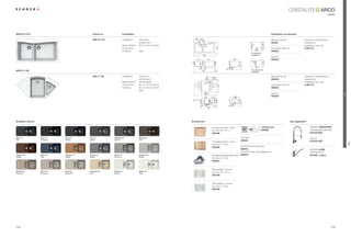 ARCO
                                                                                                                                                                                                                                                                                    classic




ARCO N-175 L                                        Article no.                 Installation                                                                                                                              Installation accessories

                                                                                                                          288    100
                                                    ARC N 175 L                 Installation:   topmount,                                                                                                                 Manual drain kit                  Clamps for substructure




                                                                                                                                      49
                                                                                                                            47
                                                                                                undermount                                                                                                                629361                            required for




                                                                                                                                                                                                                   485
                                                                                                                                                                                                      0
                                                                                Base Cabinet:   90 cm / 35.43 inches                                                                                R1                                                      installation from top




                                                                                                                                                               515
                                                                                RUQHUÃ8QLW)Ã   –                                                                                                         900      10     $XWRPDWLFÃGUDLQÃNLW               6.3010 / 9
                                                                                                                                                                                                          920
                                                                                Handing:        right                                                                                                                     629362
                                                                                                                                                                                                    For topmount
                                                                                                                                       940                                                          installation
                                                                                                                                                                                                                          6SKRQ
                                                                                                                           315                   477                          393                                         629229




                                                                                                                                                                                                    R9992
                                                                                                                                                                                                    R1




                                                                                                                                                                                                                   499
                                                                                                                                197

                                                                                                                                       217




                                                                                                                                                                                                       0
                                                                                                                                                                                    324
                                                                                                                                                                                                          924
                                                                                                                                                                                                    For undermount
ARCO C-150                                                                                                                            900                     10
                                                                                                                                                                                                    installation




                                                                                                                                           107,5
                                                    ARC C 150                   Installation:   topmount,                                               289                                                               Manual drain kit                  Clamps for substructure




                                                                                                                                           140
                                                                                                undermount                                              217                                                               629348                            required for
                                                                                Base Cabinet:   use template                                                                                                                                                installation from top
                                                                                RUQHUÃ8QLW)Ã   'ÃFPÃÃ $ÃLQFKHV                                                                                                      $XWRPDWLFÃGUDLQÃNLW               6.3010 / 9




                                                                                                                                                                   575
                                                                                Handing:        90 cm / 35.43 inches                                                                                                      629349
                                                                                                right
                                                                                                                                           390                                                                            6SKRQ




                                                                                                                                                                                                                                                                                              Trend
                                                                                                                                           1082
                                                                                                                                                                              463                                         629229
                                                                                                                                           369         233




                                                                                                                                                             110
                                                                                                                                                                              307




                                                                                                                                       192




                                                                                                                                                                                    301
                                                                                                                                      37                72
                                                                                                                                                 800




Available colours                                                                                                      Accessories                                                                                                              Tap suggestion

                                                                                                                                                        Chopping board, wood                                       comfotouch                                    6+2.ÃIDEOS-PRO
                                                                                                                                                        IRUÃ$UFRÃ1 $Ã/Ã                                        629830                                        matt stainless steel look
                                                                                                                                                        629198                                                                                                   575120 EDO

Nero (13)           Lava (40)    Onyx (10)      Inox (12)         Titanium (50)                 Mocha (63)                                                                           /('ÃOLJKWÃÃÃ                                                                chrome
Solid               Structured   Metallic       Metallic          Metallic                      Solid                                                                                629024
                                                                                                                                                        Chopping board, wood                                                                                     575120 CHR




                                                                                                                                                                                                                                                                                                      ARCO
                                                                                                                                                        IRUÃ$UFRÃ $Ã
                                                                                                                                                                                       6+2.Ã(DVÃDUHÃ6HW
                                                                                                                                                        629208
                                                                                                                                                                                       629018                                                                    6+2.ÃLEVA
                                                                                                                                                                                       6+2.Ã(DVÃDUHÃ%ULJKWHQHU
Copper (09)         Aqua (05)    Cayenne (11)   Croma (49)        Arena (47)                    Alumina (04)                                            6WDLQOHVVÃVWHHOÃVWUDLQHUÃERZOÃ 629019                                                                    501000 + colour
Metallic            Solid        Metallic       Metallic          Structured                    Metallic
                                                                                                                                                        IRUÃ$UFRÃ $
                                                                                                                                                        629057


                                                                                                                                                        Wire basket, chrome
Sabbia (58)         Terra (38)   Pera (56)      Colorado (08)     Pietra (60)                   Alpina (07)
Structured          Structured   Structured     Solid             Metallic                      Solid
                                                                                                                                                        IRUÃ$UFRÃ1 $Ã/
                                                                                                                                                        629199


                                                                                                                                                        Wire basket, chrome
                                                                                                                                                        IRUÃ$UFRÃ $
                                                                                                                                                        629196




174                                                                                                                                                                                                                                                                                     175
 
