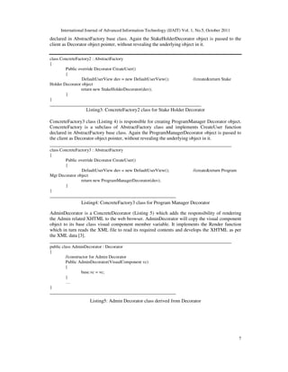 ABSTRACT FACTORY AND SINGLETON DESIGN PATTERNS TO CREATE DECORATOR ...