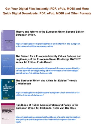 The European Union economics and policies 9th Edition Ali M El-Agraa | PDF
