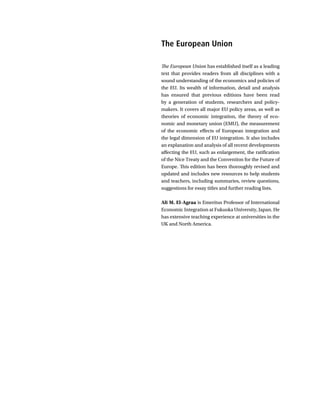 The European Union economics and policies 9th Edition Ali M El-Agraa | PDF