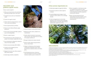 VIVASALUDNOVIEMBREDICIEMBRE VIVASALUDNOVIEMBREDICIEMBRE
Afinar y dar mantenimiento a los automóviles,
para evitar que arrojen humo o tiren aceite.
	
Compartir el auto y hacer uso moderado del
mismo.
	
Caminar a los lugares cercanos.
	
Utilizar medios de transporte alternos, como el
metro u otros servicios públicos.
	
Evitar la quema de basura y de llantas.
	
Evitar el uso de cohetes artificiales y juegos
pirotécnicos.
	
Evitar comprar artículos desechables y plásticos
que no sean biodegradables.
	
Reciclar y separar la basura.
	
No arrojar basura en la calle, los bosques y los
parques, sino envolverla o taparla bien en la casa.
	
Usar racionalmente los plaguicidas, tratando de
utilizar insecticidas naturales.
	
Evitar el consumo de tabaco (NO FUMES).
	
Cambiar los focos regulares por focos
ahorradores de energía.
Apagar las luces de la casa u oficina cuando no
están siendo utilizadas.
	
Cuidar el agua, evitando su desperdicio.
Cuidar los bosques, no provocando incendios.
	
Reforestar las áreas verdes y colaborar en su
mantenimiento.
Erradicar hábitos sumamente contaminantes,
como el escupir y hacer deposiciones en la calle o
en los parques y jardines, etc.
Recoger los desechos de nuestras mascotas.
Evitar los ruidos molestos (escapes abiertos,
bocinas, música fuerte).
Integrar a la infraestructura de las empresas
contaminantes purificadores de aire o filtros,
para disminuir sus desechos tóxicos y de materia
prima.
Usar desodorantes de barra o de bola, así
como otros productos que vienen en envases
mecánicos a presión y que no contienen CFC.
RECUERDA QUE
podemos ayudar mucho.
Toma en cuenta lo siguiente:
BIBLIOGRAFÍA:
1. Ballester-Díez F, Tenías JM, Pérez-Hoyos S. “Efectos de la contaminación atmosférica sobre la salud: una introducción”. Rev. Esp. Salud Pública 1999: 73(2): 109-121.
2. Catalán-Vázquez M, Riojas-Rodríguez H, Jarillo-Soto EC, Delgadillo-Gutiérrez HJ. Percepción de riesgo a la salud por contaminación del aire en adolescentes de la
Ciudad de México. Salud Pública Mex 2009; 51:148-156.
3. Constanza I. Sánchez-Carrillo, Prudencia Cerón-Mireles, María Rosalba Rojas-Martínez, Laura Mendoza-Alvarado, Gustavo Olaiz-Fernández, and Víctor H. Borja-
Aburto. “Surveillance of Acute Health Effects of Air Pollution in Mexico City”. Epidemiology 2003, Vol. 14(5), Págs. 536- 544.
4. Contaminación ambiental. En línea: http://contaminacion-ambiente.blogspot.com
5. FAQ del aire. Preguntas frecuentes. En línea: http://www.lenntech.es/faq-calidad-del-aire.htm
6. Romero-Placeres M, Más-Bermejo P, Lacasaña-Navarro M, Téllez Rojo-Solís MM, Aguilar-Valdés J, Romieu I. “Contaminación atmosférica, asma bronquial e
infecciones respiratorias agudas en menores de edad de La Habana. Salud Pública Mex 2004; 46:222-233.
7. Sistema de Monitoreo Atmosférico de la Ciudad de México. En línea: http://www.sma.df.gob.mx/simat2/informaciontecnica/index.
php?opcion=4&opciondifusion=20.
Otras acciones importantes son:
Utilizar abonos orgánicos en lugar de los sintéticos.
	
Transformar los desechos urbanos orgánicos
en abonos.
Controlar biológicamente las plagas, es decir,
combatir los insectos dañinos con sus enemigos
naturales.
	
Limitar la propaganda para los insecticidas,
herbicidas y otras sustancias tóxicas, advirtiendo
obligatoriamente al consumidor sobre los efectos
contaminantes y letales de los mismos.
Educar a la población, a través de las escuelas
y los medios de comunicación (TV, radio,
periódicos), en el respeto por el medio ambiente
y a favor de pésimas costumbres que generan
contaminación ambiental.
	
Educar a las futuras generaciones para
responsabilizarse del medio ambiente y tomar
conciencia de los daños producidos por la
contaminación
 