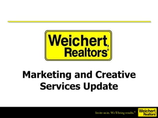 Marketing and Creative Services Update 