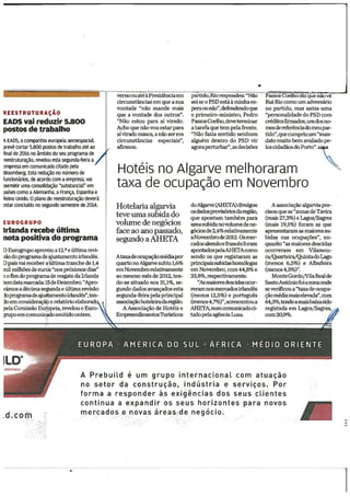 JN - Hotéis no Algarve melhoraram taxa de ocupação em Novembro - Miguel Guedes de Sousa
