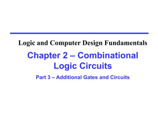 Chapter 2 – Combinational
Logic Circuits
Part 3 – Additional Gates and Circuits
Logic and Computer Design Fundamentals
 