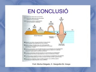 EN CONCLUSIÓ




 Font: Muñoz-Delgado, C. Geografía Ed. Anaya
 