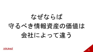 155
なぜならば
守るべき情報資産の価値は
会社によって違う
 