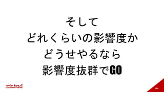 182
そして
どれくらいの影響度か
どうせやるなら
影響度抜群でGO
 