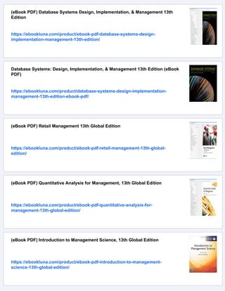 (eBook PDF) Modern Database Management, Global Edition 13th Edition | PDF