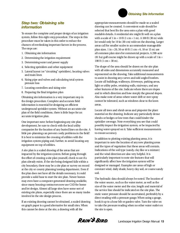 Irrigation Design Manual