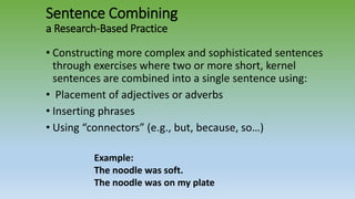 Sentence Noodle Interventions for struggling Writers New Summer 2014 | PPTX