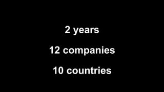 2 years
12 companies
10 countries
 