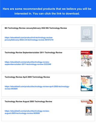 Technology Review Januaryfebruary 2011 Technology Review | PDF