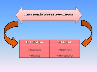 DATOS ESPECÍFICOS DE LA COMPUTADORA
 