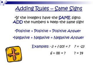 Same Sign Add 101507911-Integers-3.ppt for Grade 7 Math | PPT
