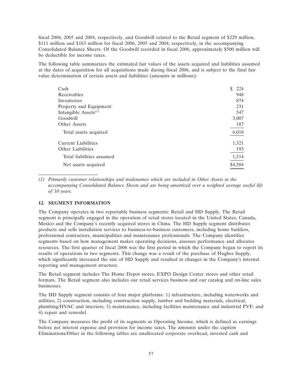 home depot Annual Report 2006