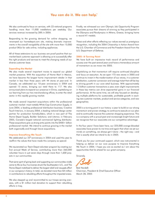 home depot Annual Report 2004