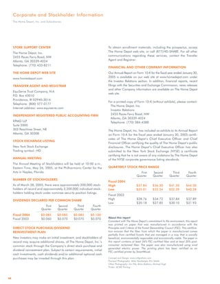 home depot Annual Report 2004
