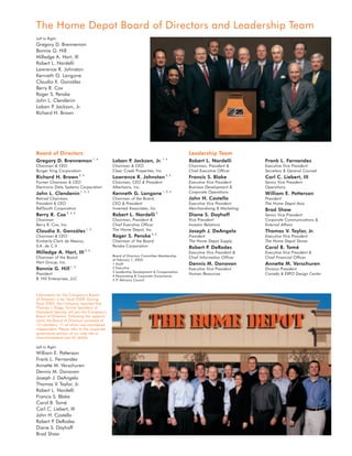 home depot Annual Report 2004