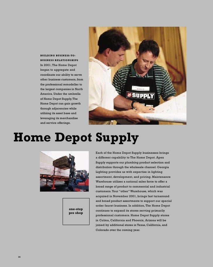 Home Depot Annual Report 2001