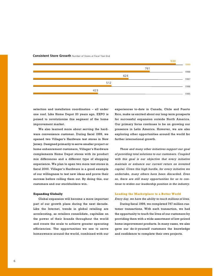 home depot Annual Report 1999 home depot Annual Report 1999