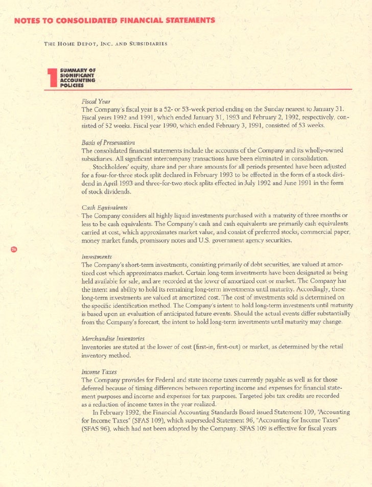 home depot Annual Report 1992
