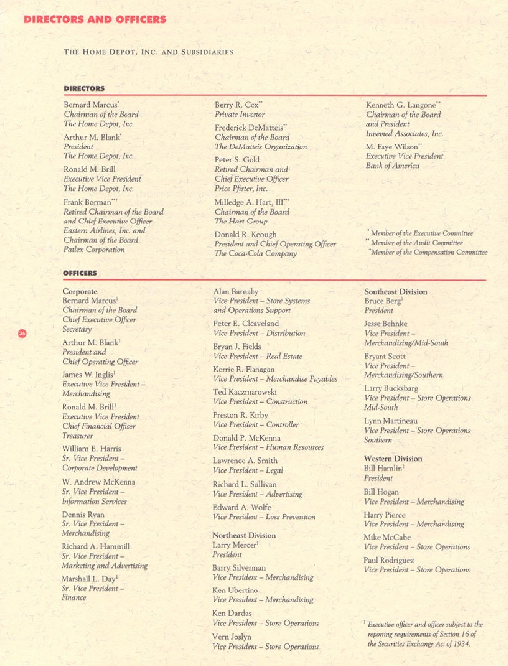 home depot Annual Report 1992