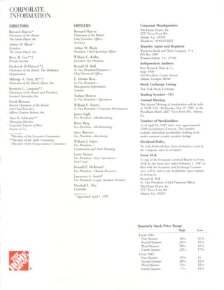 home depot Annual Report 1986