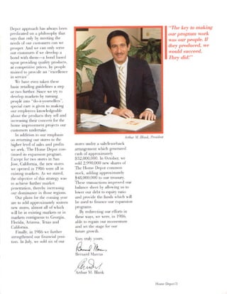home depot Annual Report 1986