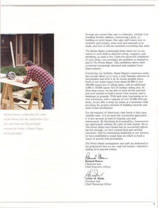 home depot Annual Report 1985