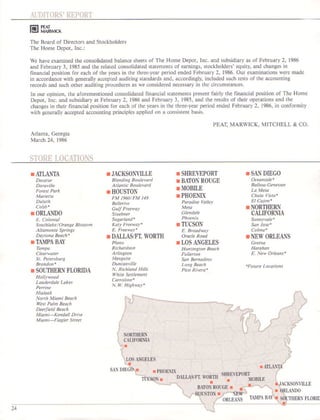 home depot Annual Report 1985