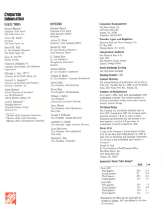 home depot Annual Report 1985