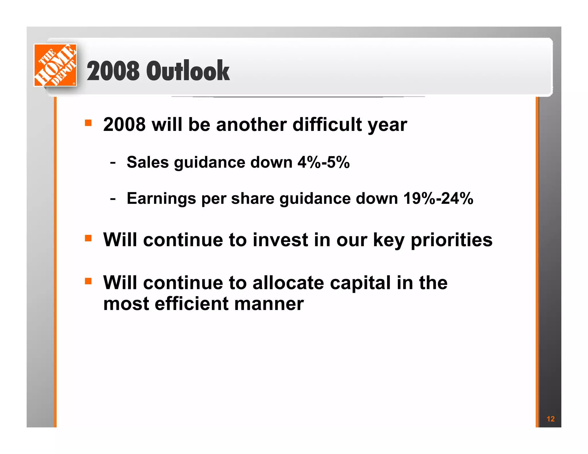 home depot PDF Frank Blake Presentation