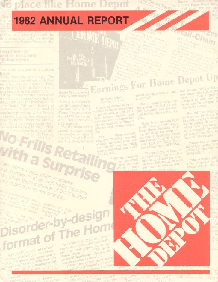 home depot Annual Report 1982
