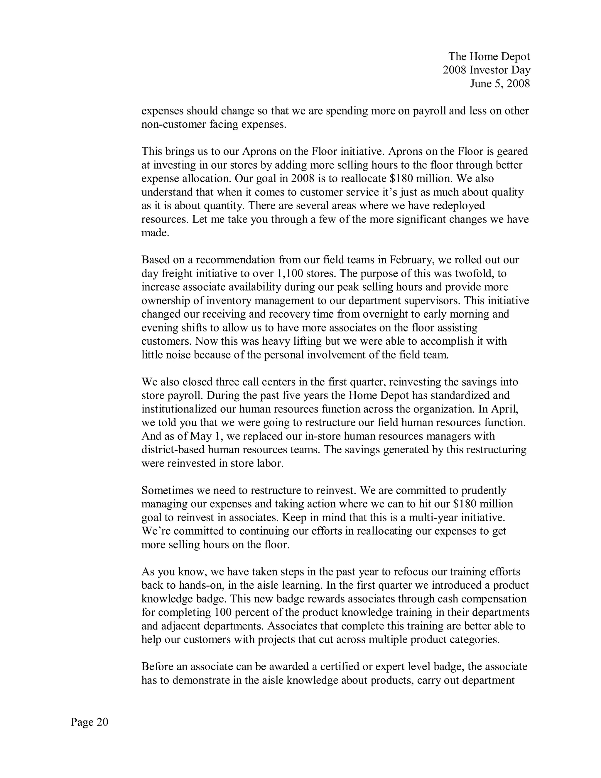 home depot Transcript