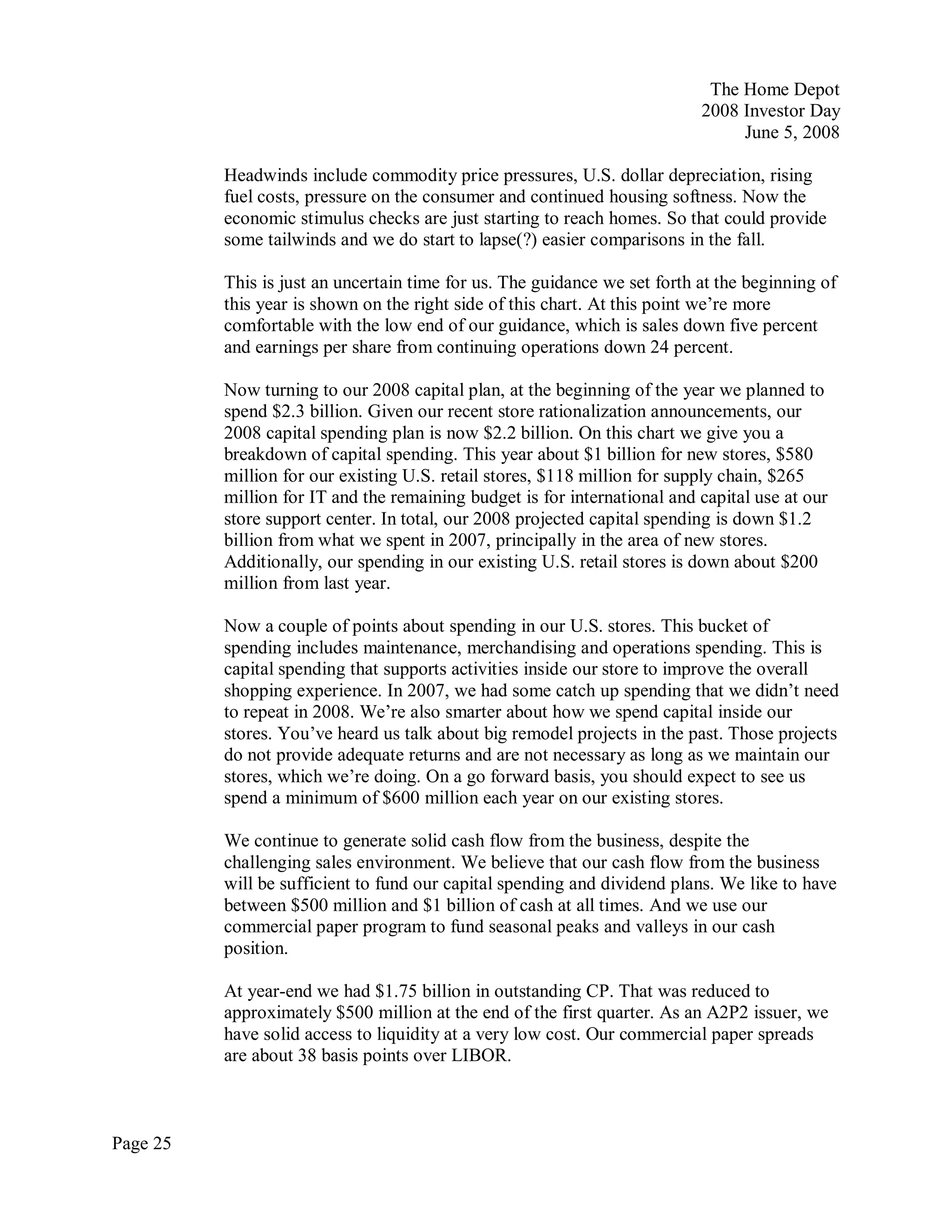 home depot Transcript