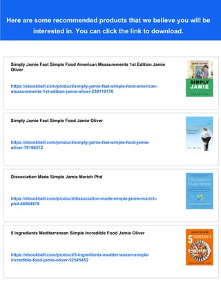 Simply Jamie Fast Simple Food Jamie Oliver | PDF