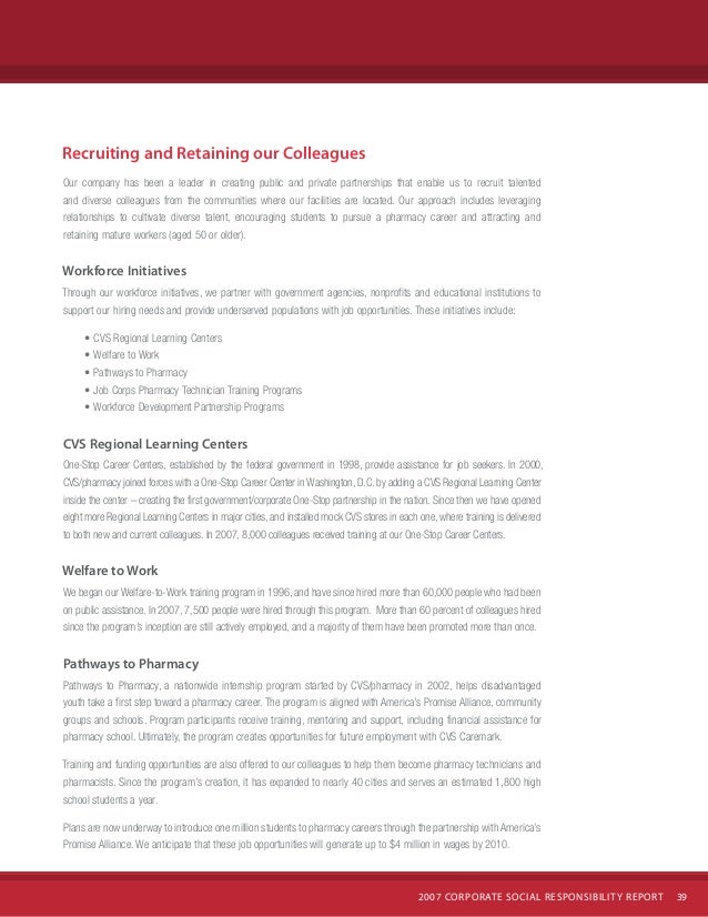 cvs caremark 2007 corporate social responsibility report